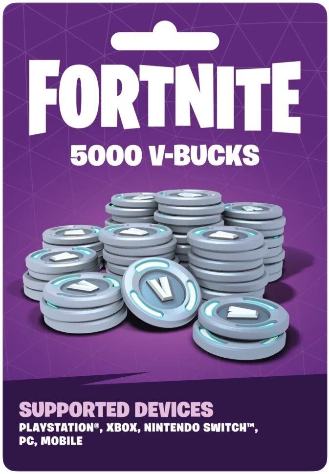 Карта пополнения Fortnite 5000 V-Bucks (Электронный ключ для России и стран СНГ)