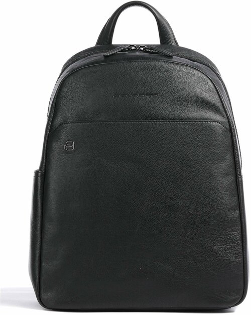 Рюкзак  торба PIQUADRO, натуральная кожа, отделение для ноутбука, черный