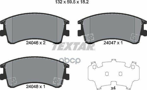 Колодки Тормозные Передние Mazda 6 2,0/2,3/2,0D 6/02-> Textar арт. 2404601