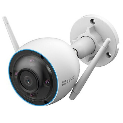 Уличная Wi-Fi Камера EZVIZ H3 Color Night Pro 2880 x 1620p (4.0mm), microSD, H.265 с цветной ночной съемкой, 5МП (3K), ИК подсветка до 30м, белая уличная поворотная wi fi камера видеонаблюдения ezviz cs h8 pro 3k 5 мегапикселей 4 мм 360 видеокамера с ик подсветкой 30 м распознавание людей