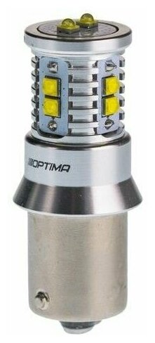 Светодиодная лампа Optima Premium P21W MINI CREE-XBD CAN 50W 5100K, 12-24V, BA15S, (Белая)