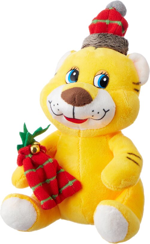 Мягкая игрушка Сима-ленд Тигр с мешочком, 17 см, желтый