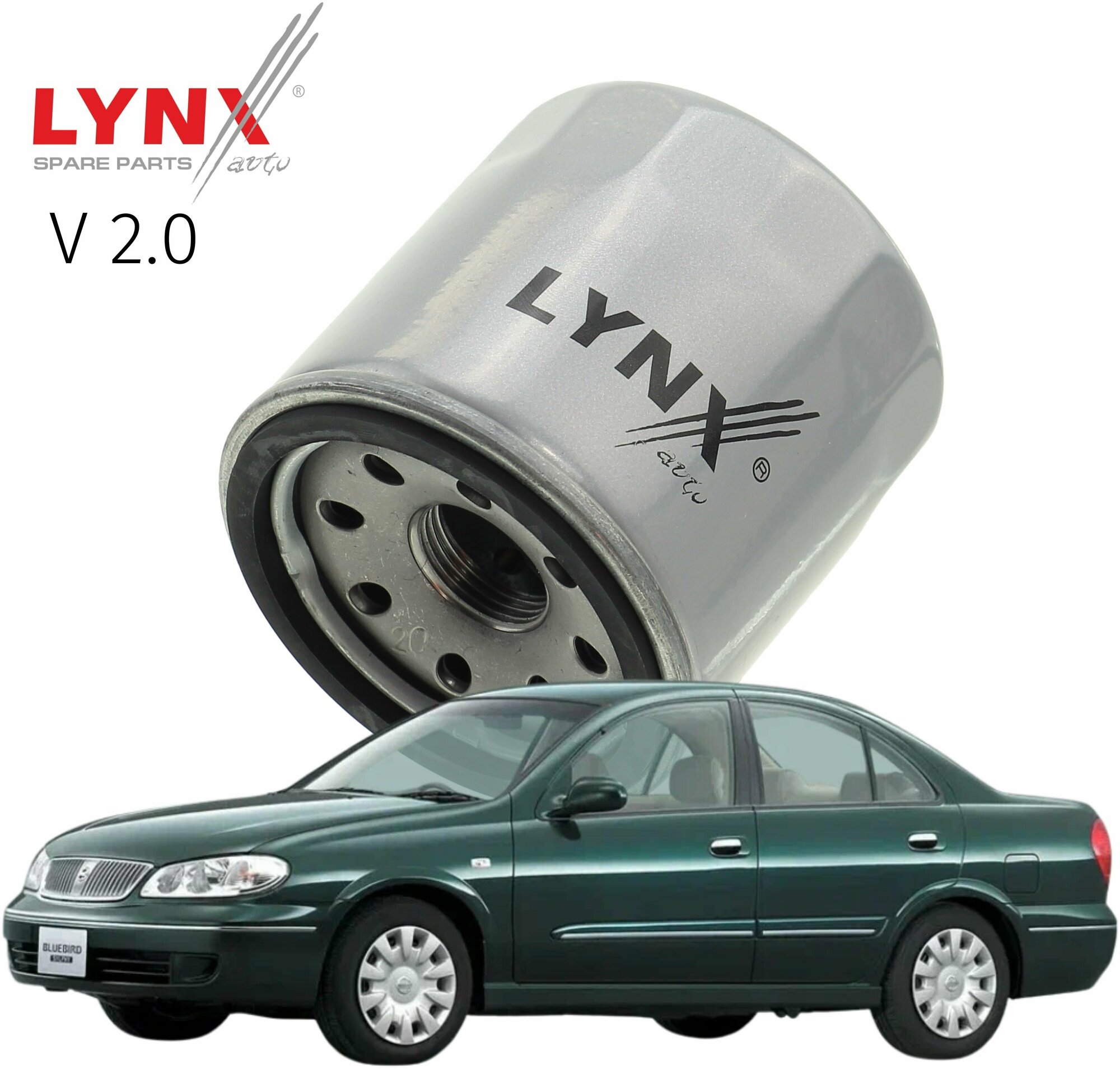 Фильтр масляный Nissan Bluebird Sylphy (1) G10, N16 / Ниссан Блюбёрд Сильфи 2000 2001 2002 2003 2004 2005 V2.0 QR20DD / 1шт LYNXauto