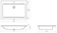 Раковина 85 см ESSE IN F 850/1 белый