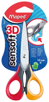 Maped ножницы Sensoft 3D 13см с гибкой ручкой красный/желтый