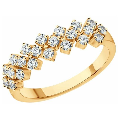 Кольцо SOKOLOV, красное золото, 585 проба, бриллиант, размер 18 кольцо из золота 110225 22