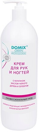 Domix Green Professional, Крем для рук и ногтей с кератином, маслом чайного дерева, 1 л