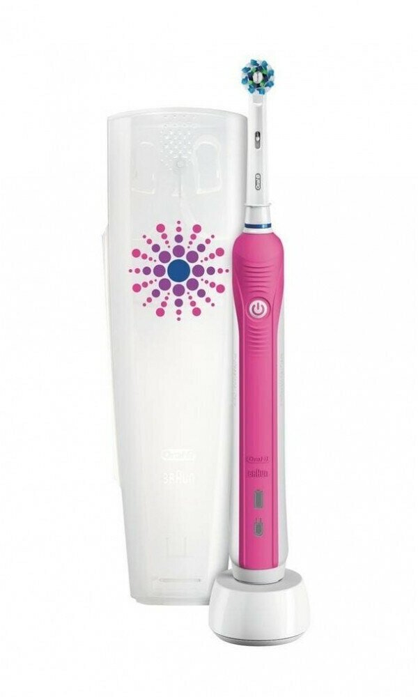 Электрическая зубная щетка Oral-B Professional Care 1000, розовый/белый - фотография № 4