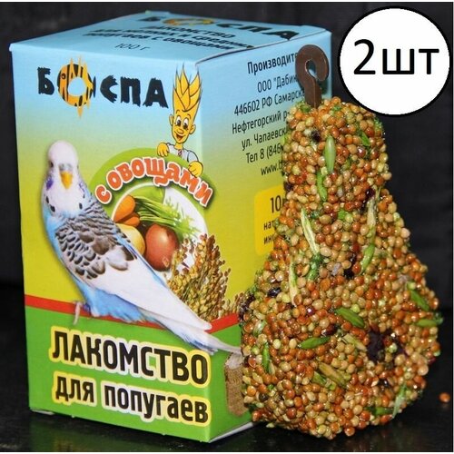 Лакомство для попугаев боспа ЭКО груша с овощами, 100гр 2 шт, вкусняшки