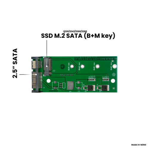 Адаптер-переходник для установки SSD M.2 SATA (B+M key) в разъем 2.5