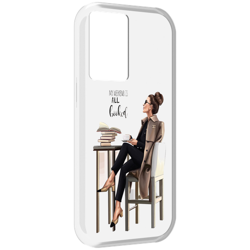 Чехол MyPads Девушка-в-кофейне для OnePlus Nord N20 SE задняя-панель-накладка-бампер