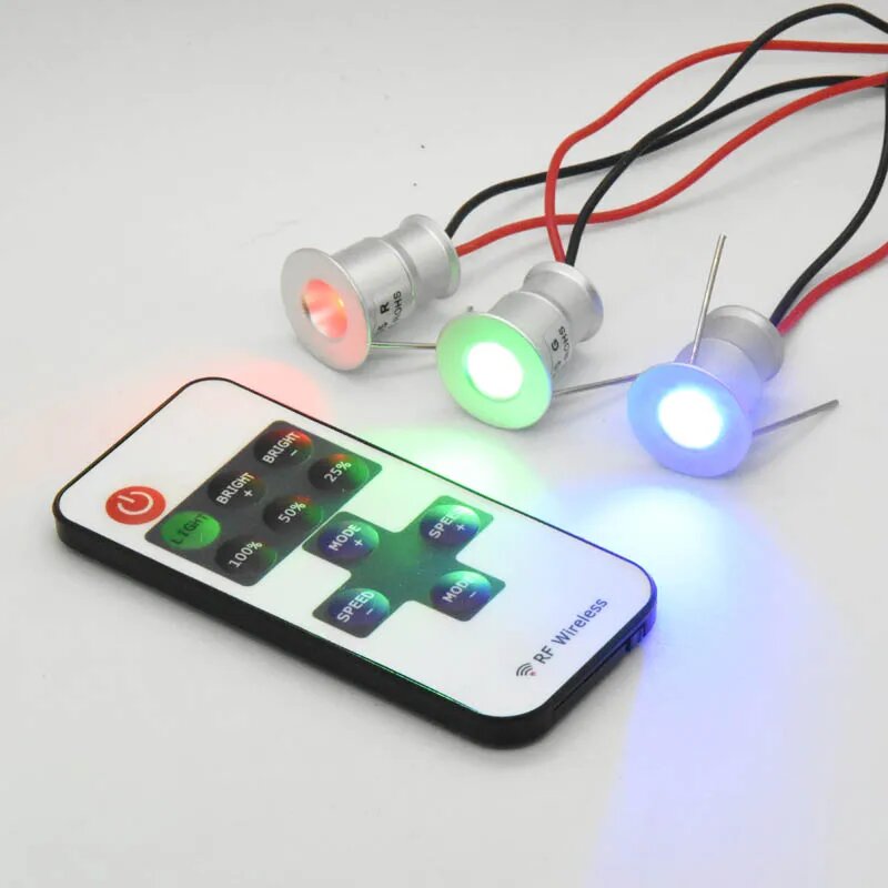 RGB светодиодный светильник Treefores 1Вт 3 шт, Sliver Shell, 30 Degree, Синий