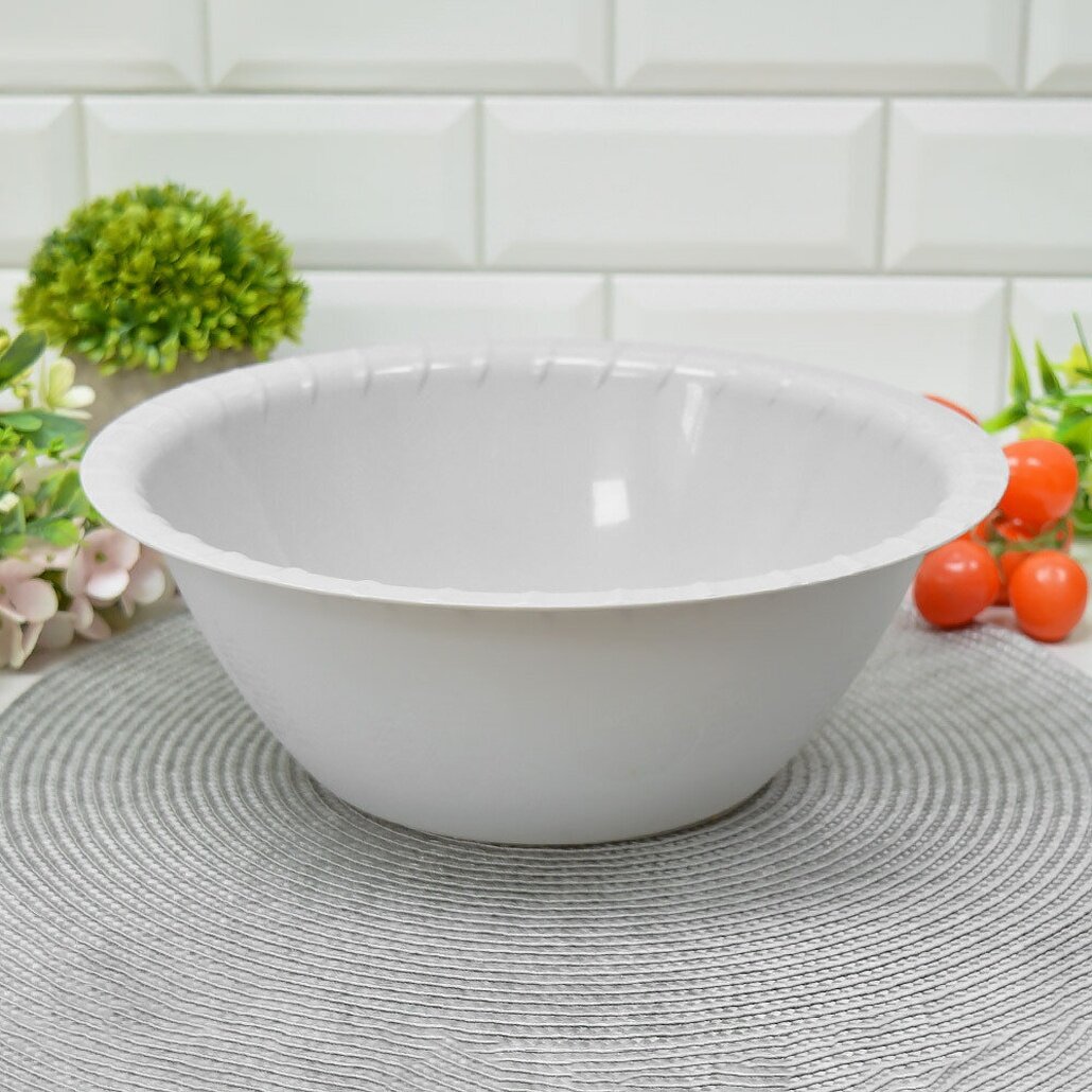 Миска пластиковая 3л d282мм дымчатая удобная для сервировки и хранения