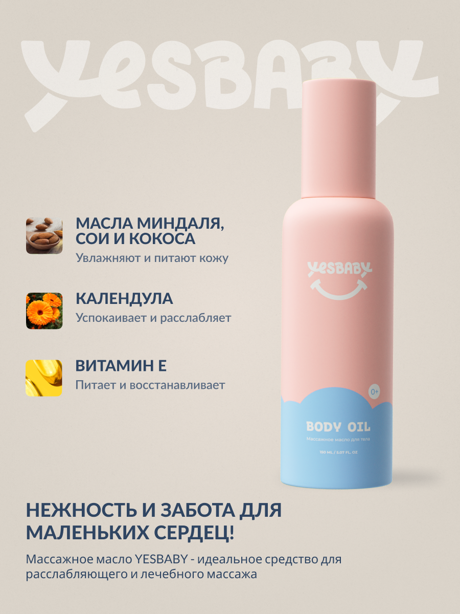 Изображение YESBABY Набор Массажное масло для тела детское BODY OIL и рефил
