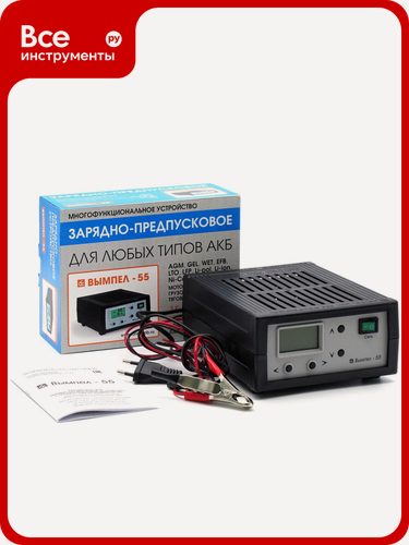 Изображение товара Зарядное устройство Вымпел Вымпел-55 18В с цифровым дисплеем десульфатация аккумулятора поддержка типов