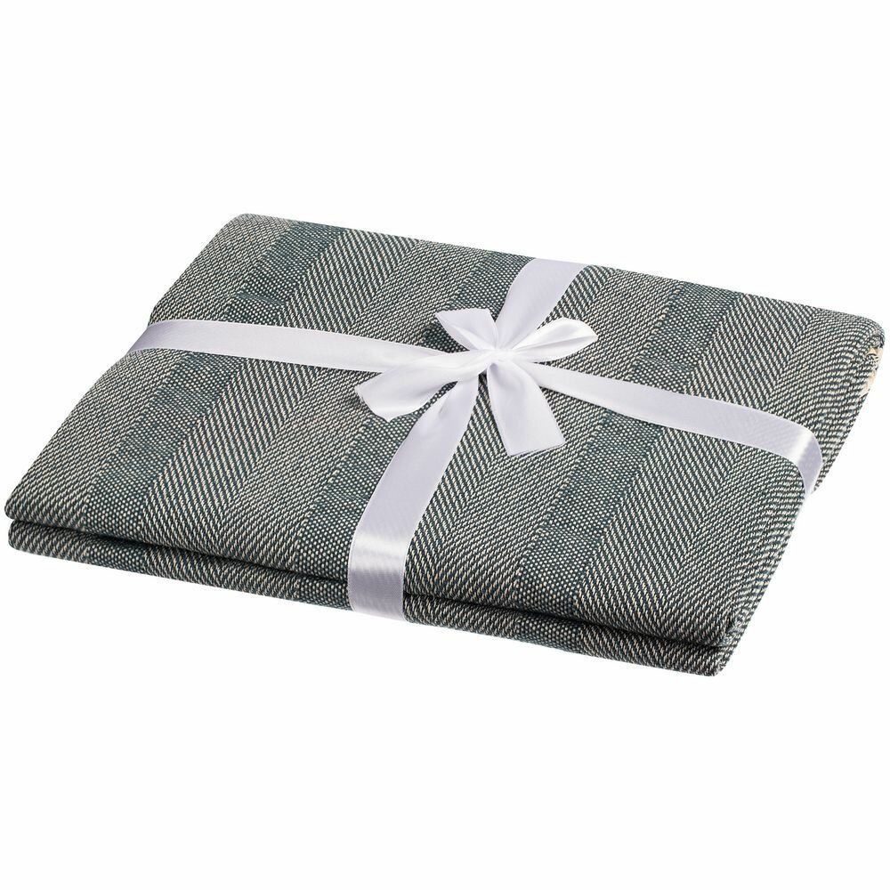 Плед Сенеж серо-синий — фото 1