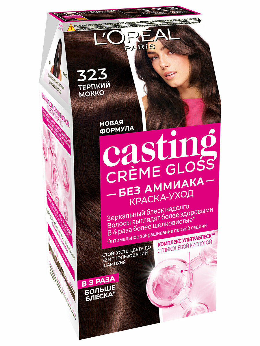 Краска для волос L'Oreal Paris Casting Creme Gloss стойкая тон 323 черный шоколад