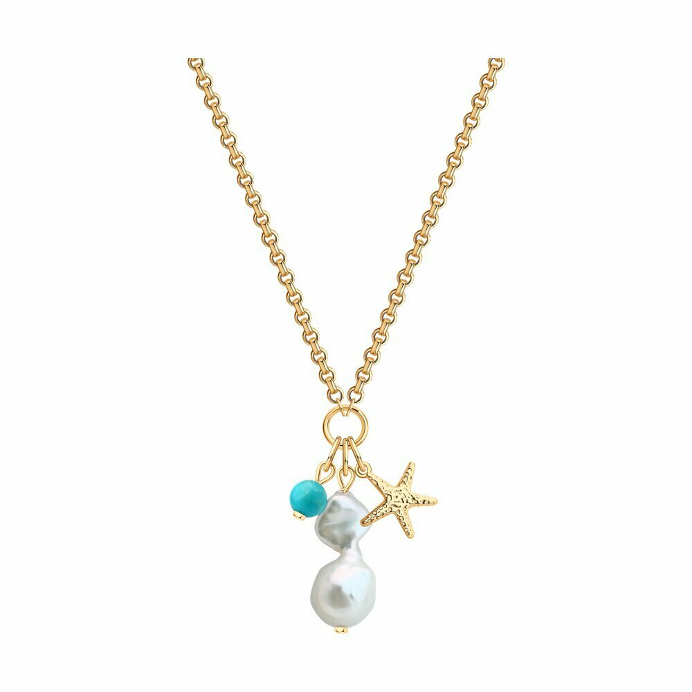 Колье, серебро, 925 проба, золочение