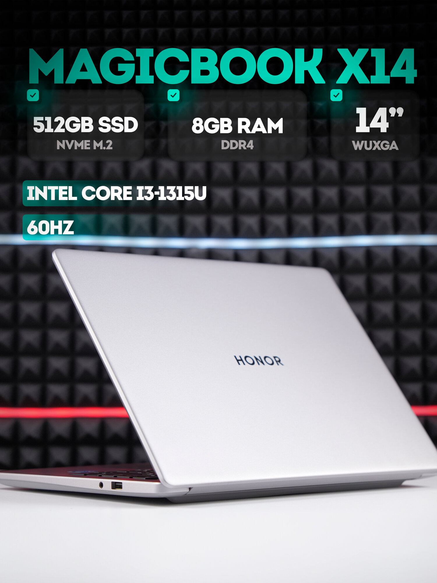 Ноутбук Honor "MagicBook X14", 14 дюймов, Core i3, 16 ГБ RAM, 512ГБ SSD