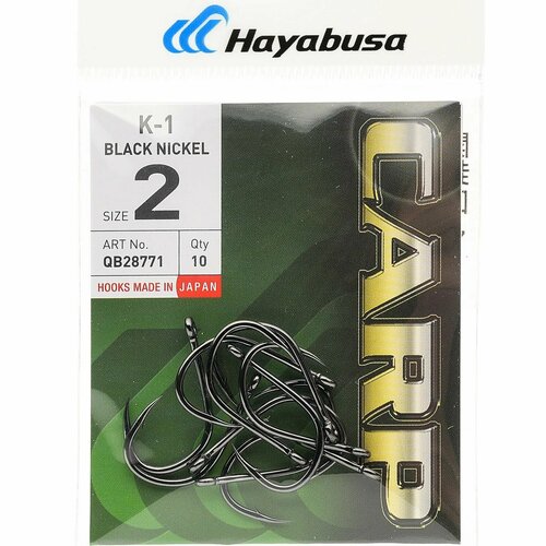 Hayabusa карповые крючки Black Nikel K1 size 2