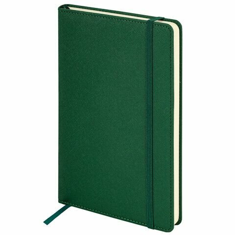 Ежедневник недатированный А5 138х213 мм, BRAUBERG "Base", под кожу, 160 л, темно-зеленый, 116257