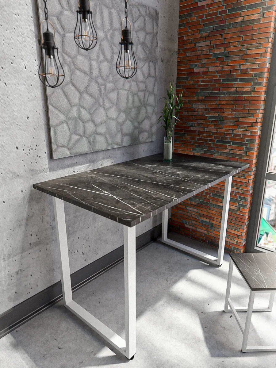 Стол POLLY. TIME Loft, офисный, письменный, кухонный, ЛДСП, металл, 100x75x57 см
