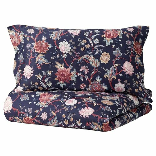 NASSELKLOCKA Постельное белье 2 спальное икеа пододеяльник и 2 наволочкицветочныйтемно-синий 200х20050х70 70522870 4981₽