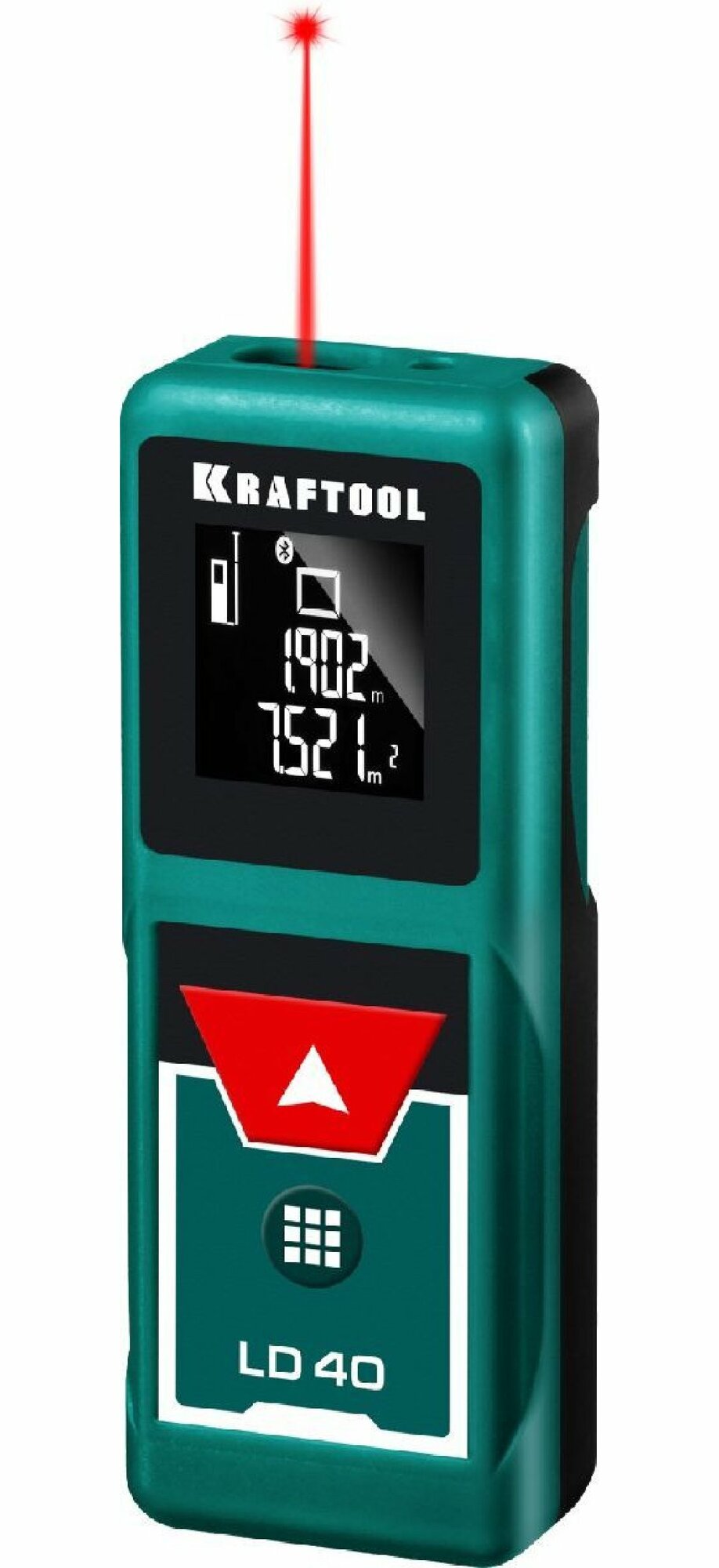 Лазерный дальномер KRAFTOOL LD-40 с Bluetooth 40 м точность ±1 5 мм 5 функций IP54 2 точки отсчета 34763