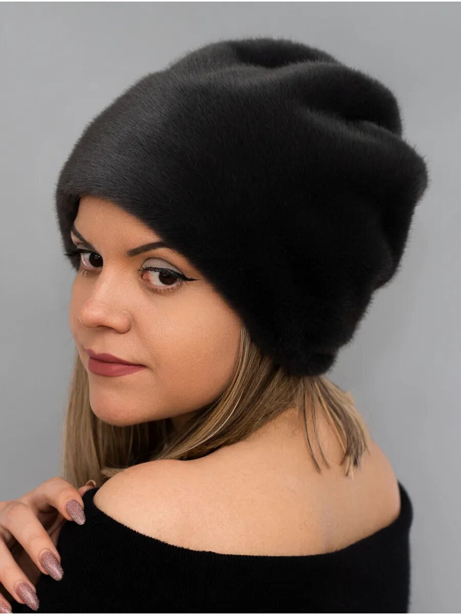 Шапка-бини Шапки из искусственного меха 2025 г . для женщин