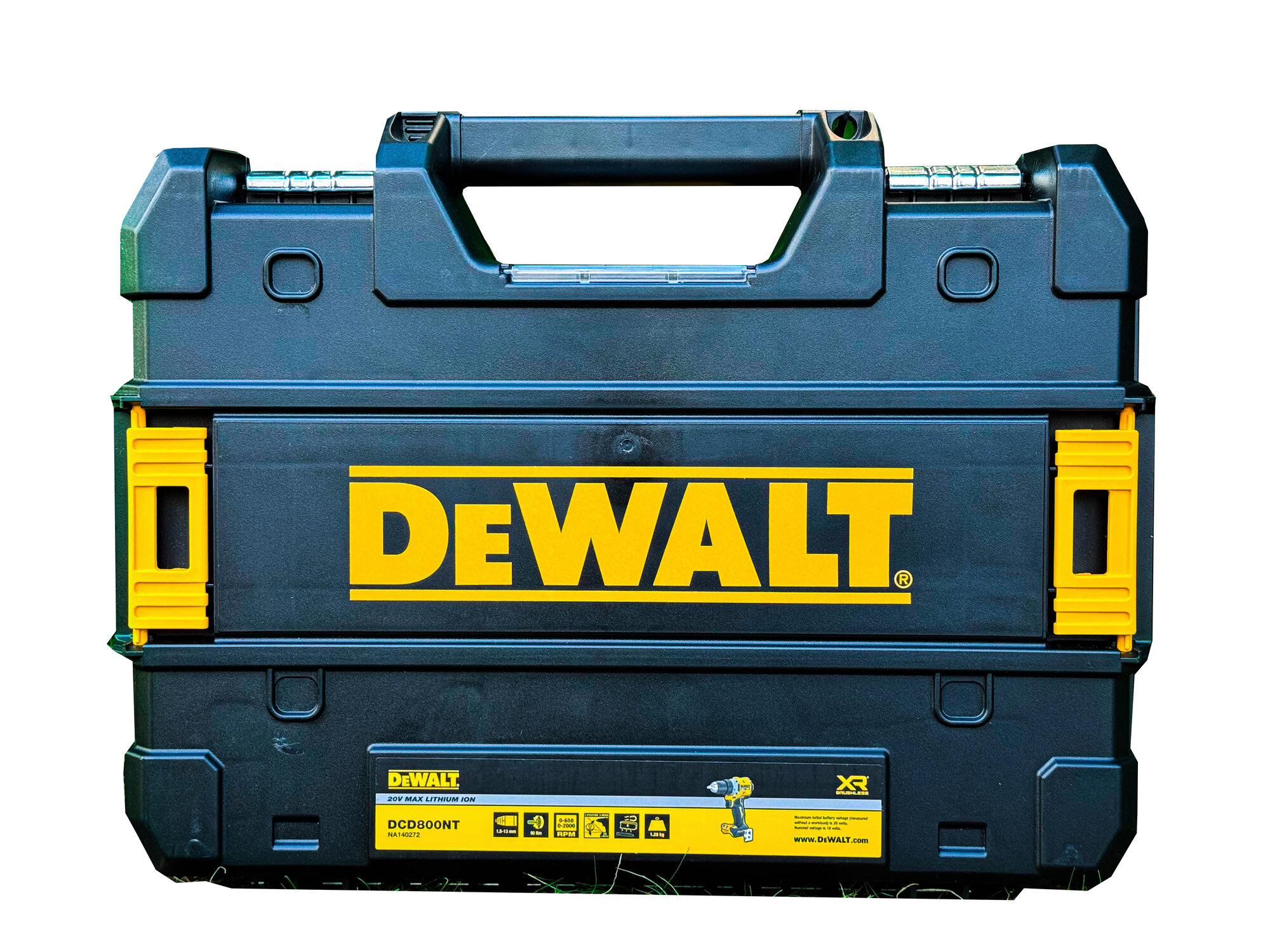 Дрель-шуруповёрт DeWALT DCD800NT, с подсветкой, 20В, кейс TSTAK