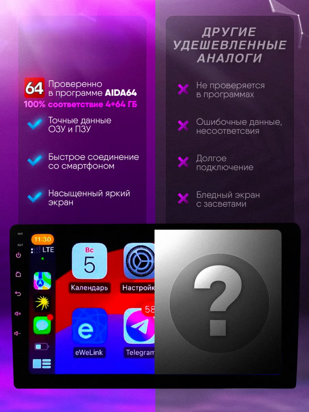 Автомагнитола Тесла Андроид Монитор, SIM 12.3 дюйм 4.64GB, 360, куллер Wi-Fi кабелями