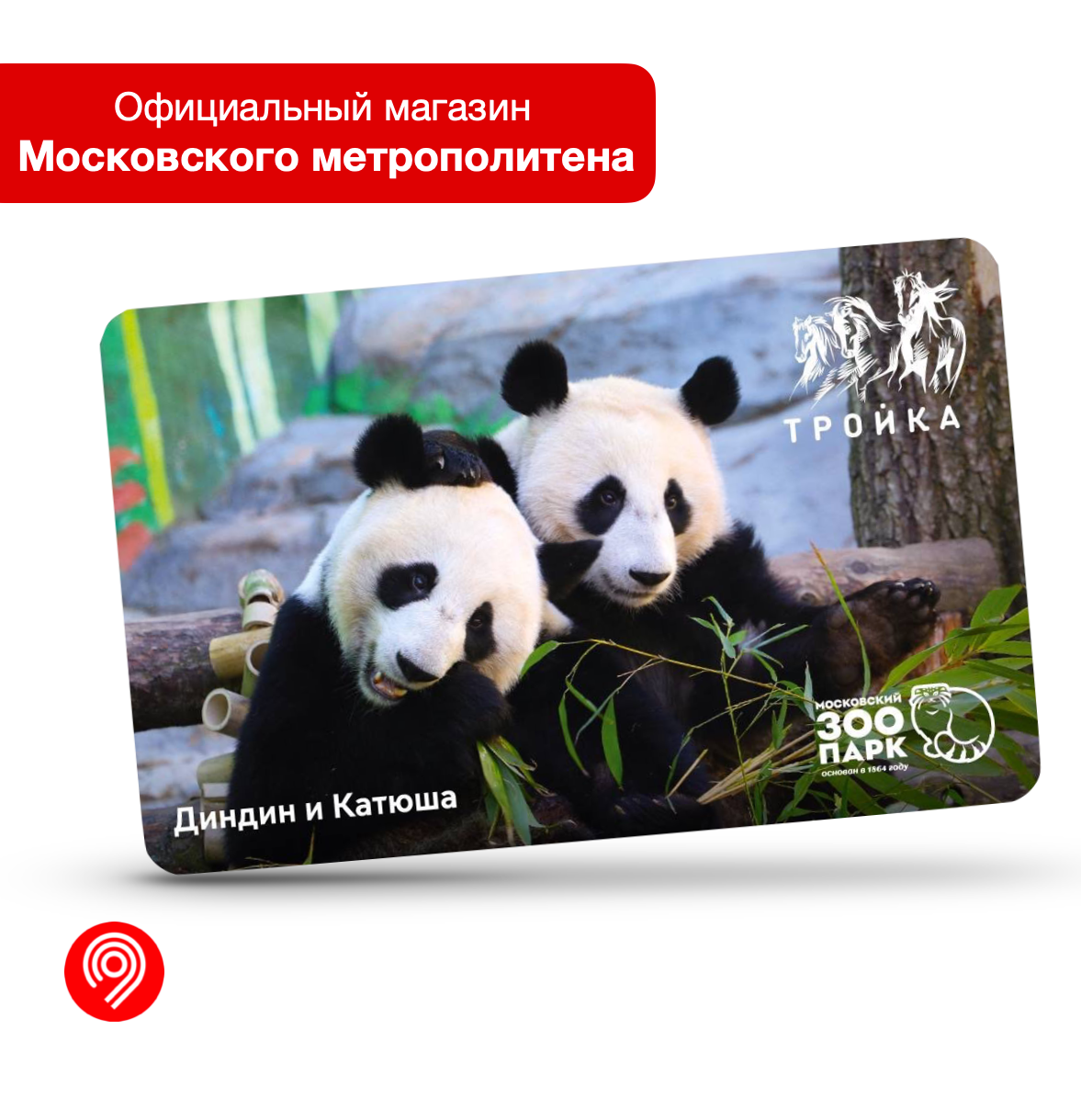 Транспортная карта  Тройка    Московский зоопарк   Диндин и Катюша