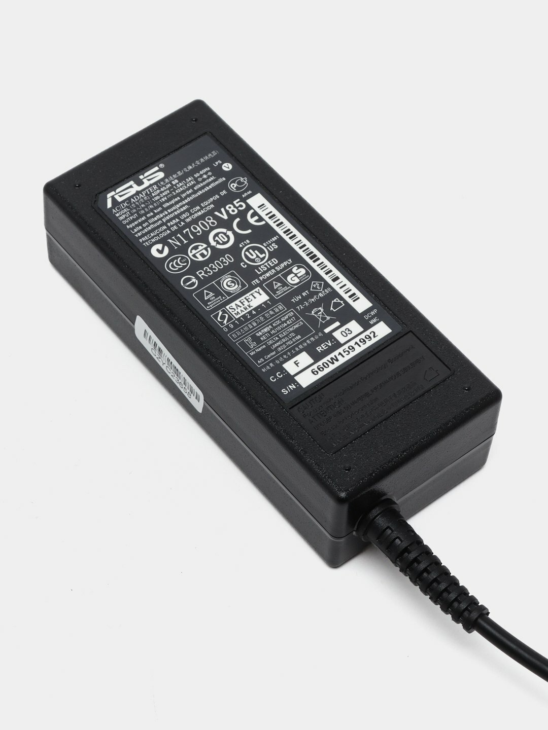 Зарядное устройство для ноутбука ASUS, 19V Вольт, 3.42А Aмпер, 65W Ватт, размер наконечника тонкий штекер 4.0х1.35 мм