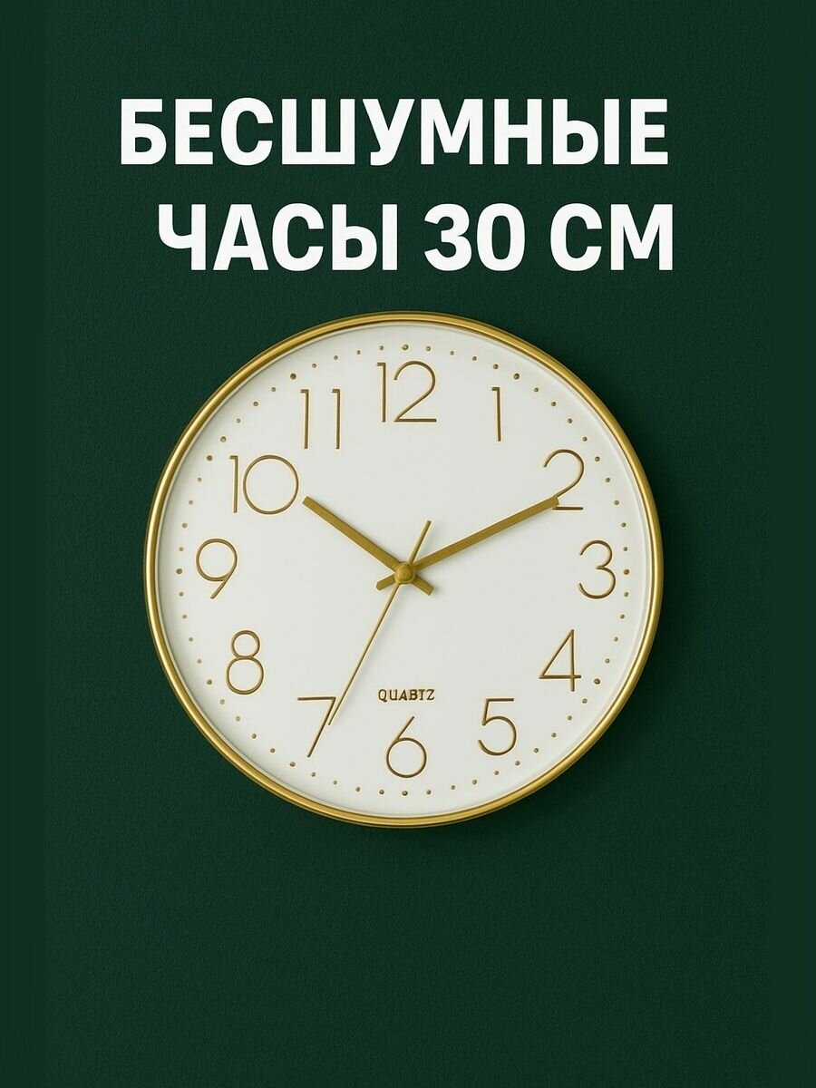 Часы настенные бесшумные 30 см INNAVI / часы настенные для кухни QUARTZ