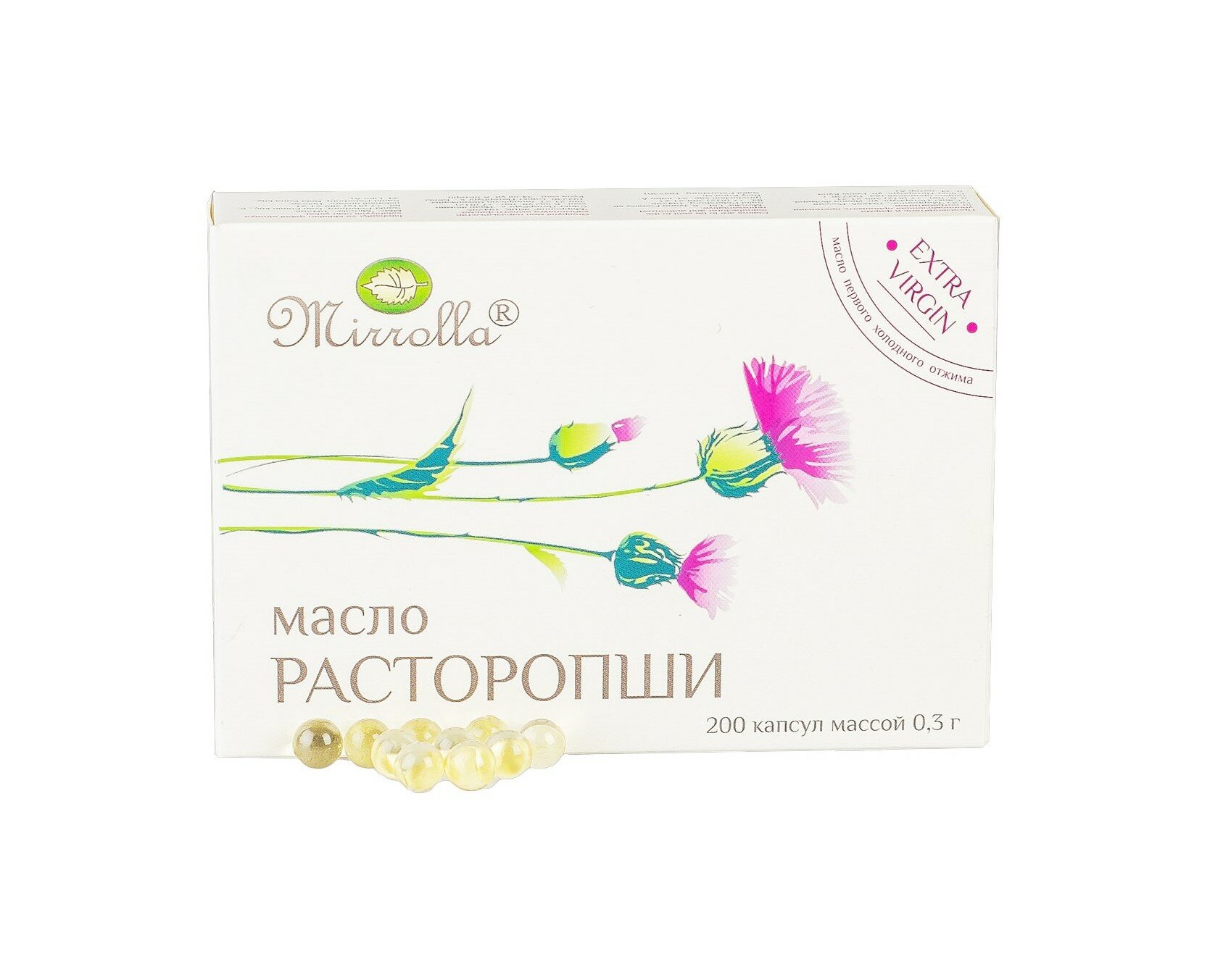 Масло расторопши Мирролла, капсулы для взрослых и детей с 14 лет, 200 шт. — фото 1