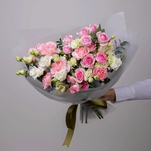 Изображение товара Букет "Валлетта" L из гвоздики и розы - эксклюзивно на Яндекс. Маркете