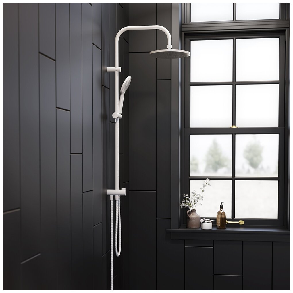 Душевая система RedBlu by Damixa Origin Bit матовый белый круглый душ