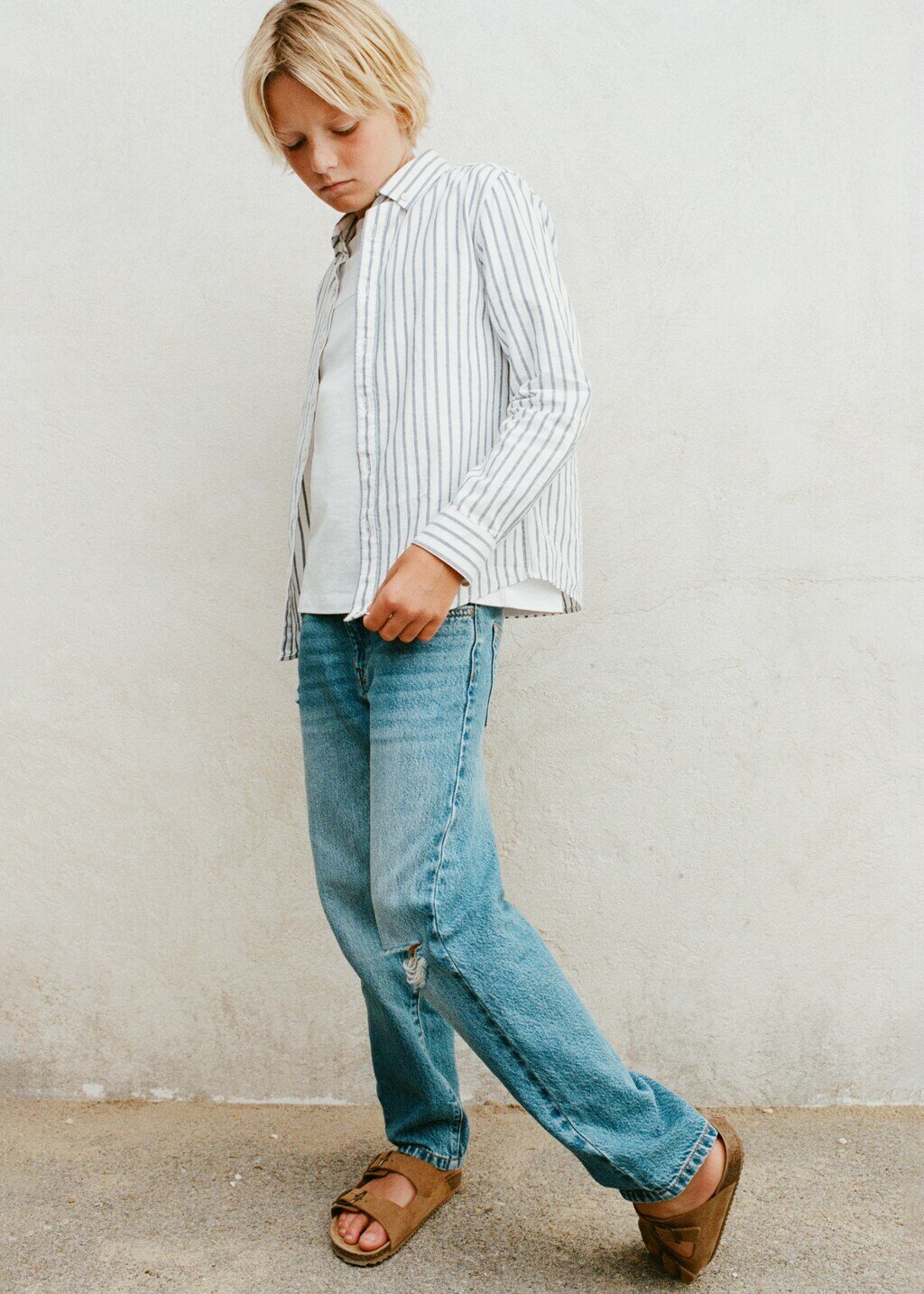 Школьная рубашка MANGO OXFORDR2 размер 13 синий