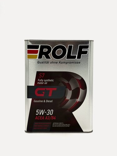 Изображение товара Масло моторное Rolf S7 GT 5w-30 A3/B4 , 4 литра , синтетическое