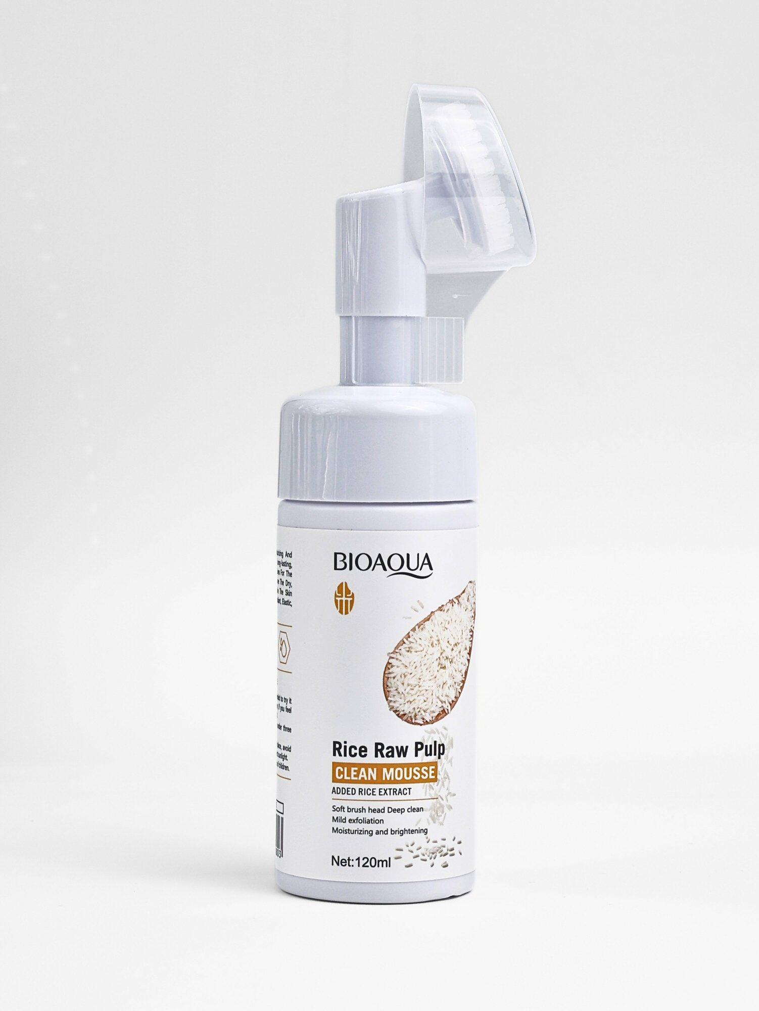 Пенка для умывания лица, Bioaqua Rice Raw Pulp Cleanser, 120 мл, экстрактом риса — фото 1