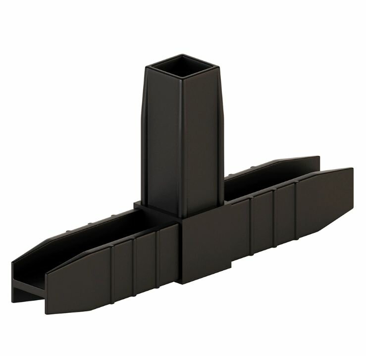 Соединитель для профиля квадратного сечения 3-палый (2D) черный