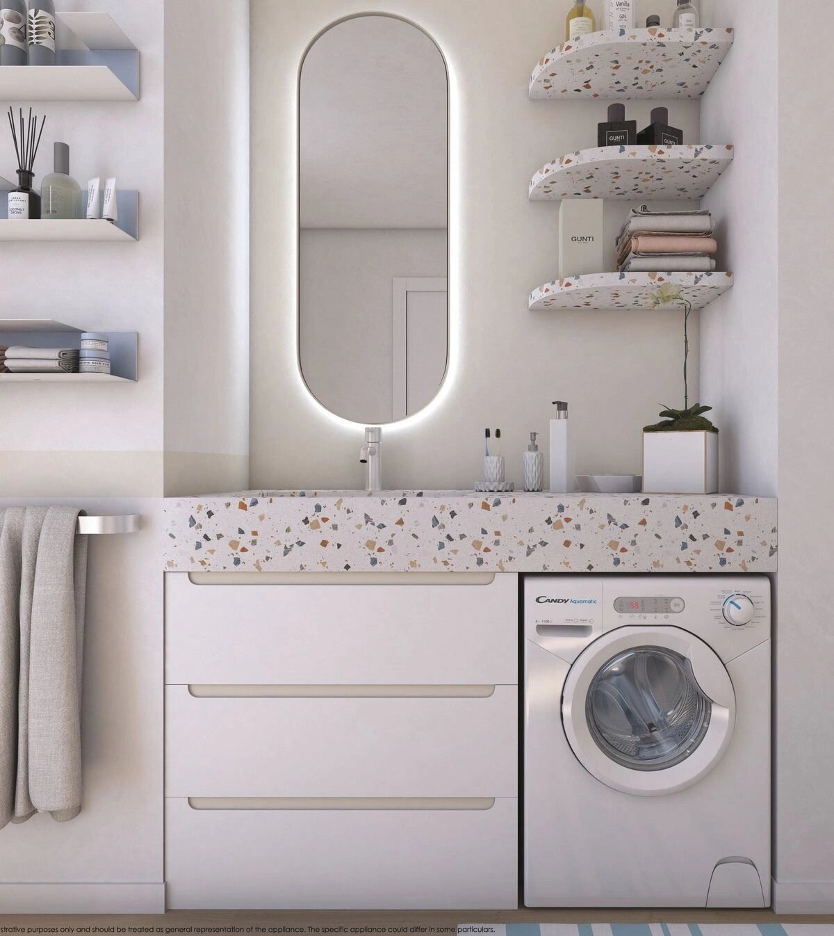 Candy AQUE 1043D-07 Стиральная машина белый загрузка фронтальная 4 кг 1000 об/мин класс: А