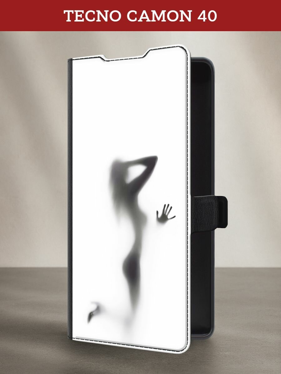 Чехол-книжка на Tecno Camon 40 / Текно Камон 40 с рисунком "Стекло в душе"
