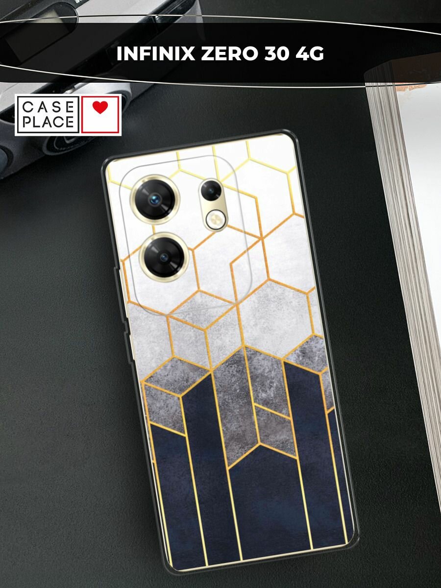 Чехол на Infinix Zero 30 4G / Инфиникс Зеро 30 4G с принтом "Черно-белая мозаика"
