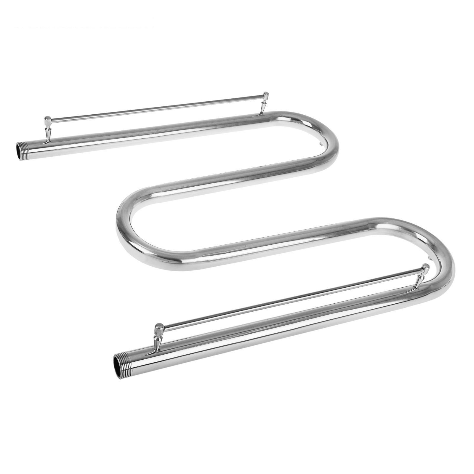 Водяной полотенцесушитель Terminus М-образный с полкой AISI 32x2 м/о-500х600 с боковым подключением 1