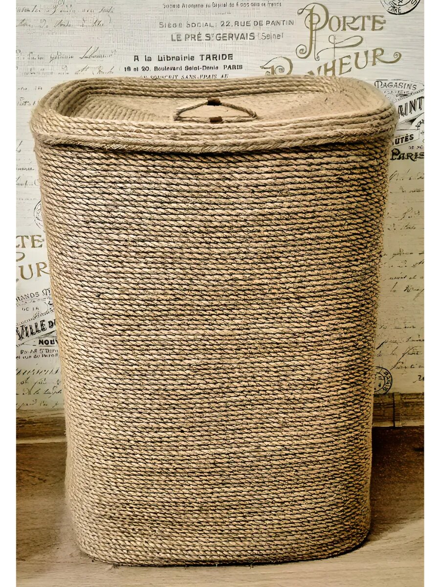 Большая корзина для белья и игрушек (из джута)