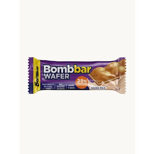 BOMBBAR WAFER Протеиновые вафли без сахара и глютена Топленое молоко, 12шт х 32г