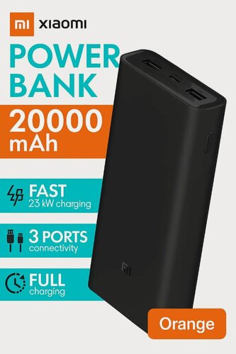 Изображение товара Внешний аккумулятор Xiaomi Mi оригинал, 20000mAh, быстрая зарядка, разные разъемы