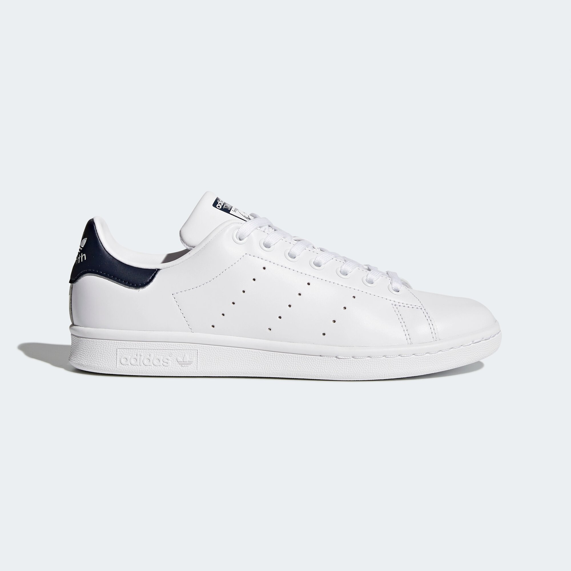 Кеды adidas Originals Stan Smith, размер 12 UK, Core White / Core White / Dark Blue — фото 1