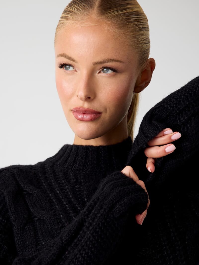 Свитер GUESS LS MOCK NECK NATHALIE SWTR, размер M, , черный — фото 1